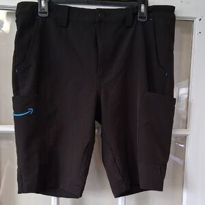 Amazon Black Men's Medium Shorts with Blue Accents